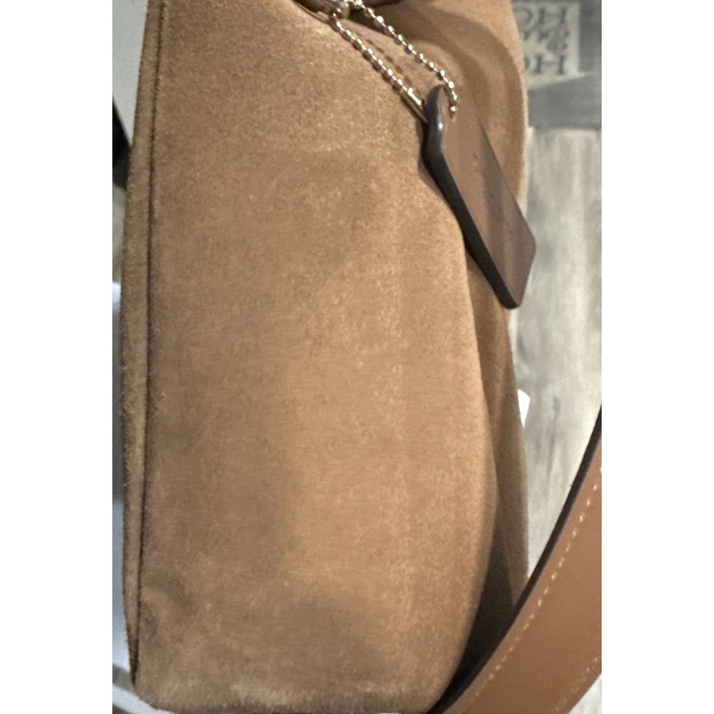 Coach Hadley Convertible Shoulder Crossbody Bag In Suede Sienna - Picture 6 of 13